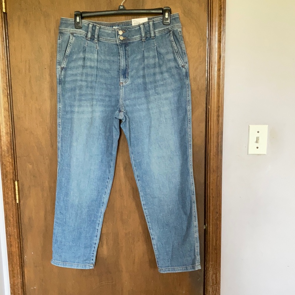 Sonoma relaxed pleated front jean high rise straight leg opening casual retro 16 - Picture 10 of 17